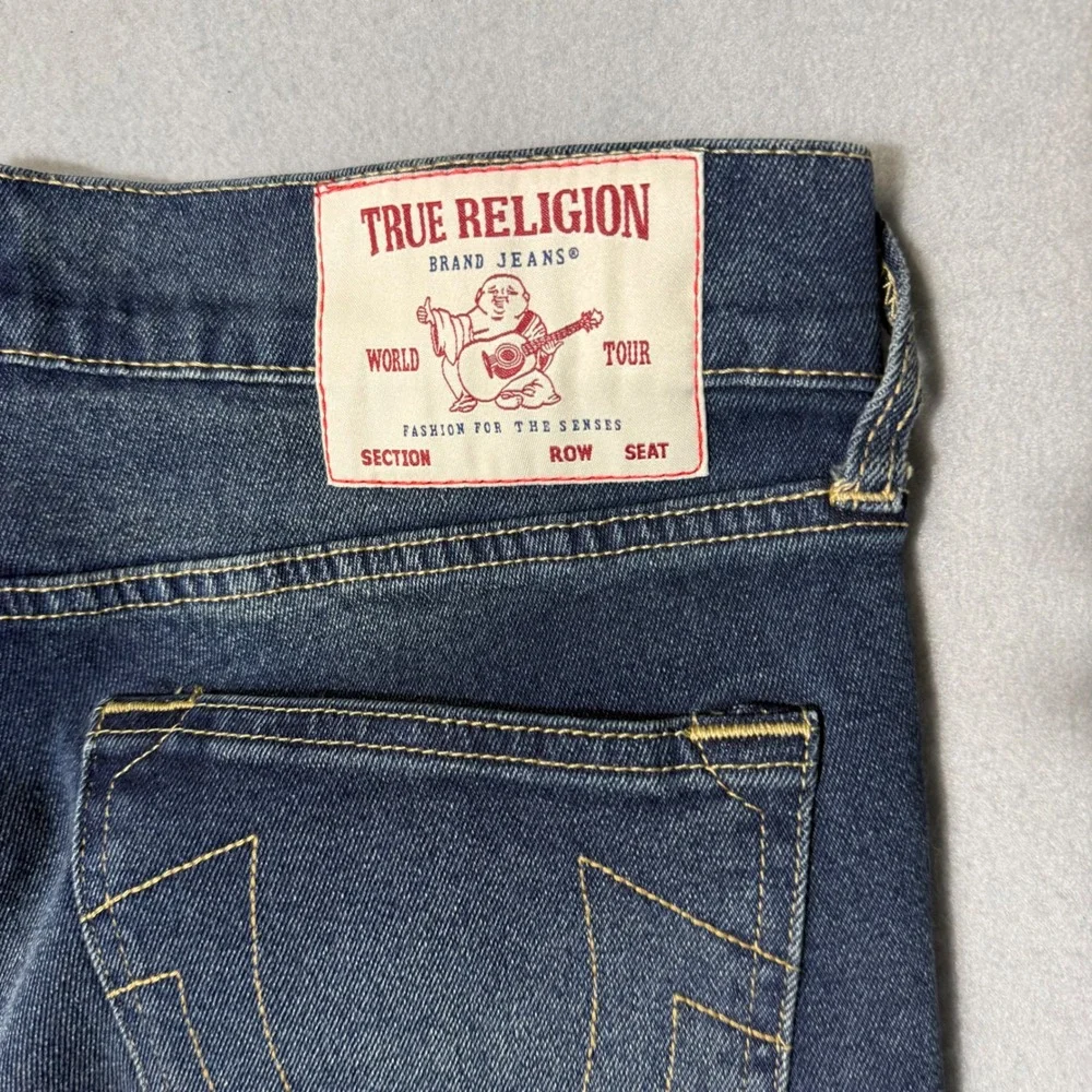 True Religion Ricky Relaxed‎ Straight Men Jeans 32x34 Blue New Stretch 700396